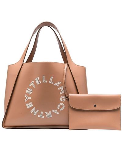 Stella McCartney Broderie Anglaise-logo Tote Bag - Brown