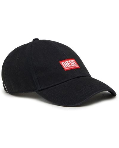 DIESEL Corry-jacq-wash Logo-appliqué Baseball Cap - Black