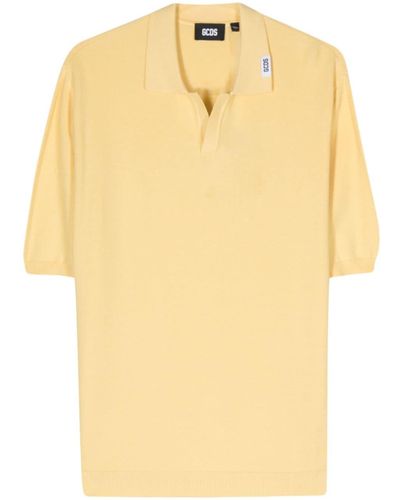 Gcds Fine-Knit Cotton Polo Shirt - Yellow