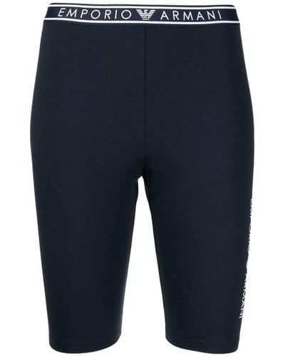 Emporio Armani Pantalones cortos con logo estampado - Azul