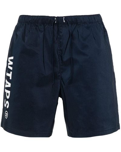 WTAPS Shorts Met Logoprint - Blauw