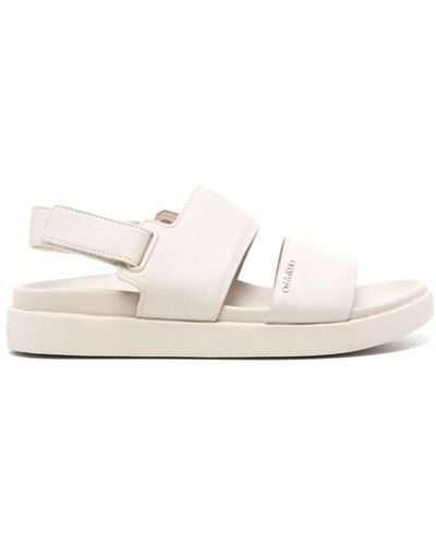 Calvin Klein Slingback-Sandalen mit Logo-Schild - Weiß