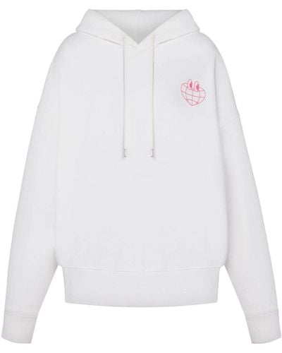 Moschino Jeans Graphic-print Cotton Hoodie - White