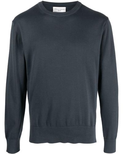 Officine Generale Round-neck Knit Sweater - Blue