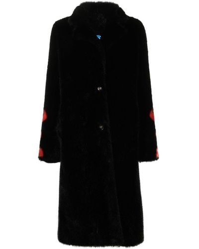 Philipp Plein Monster-print Faux-fur Coat - Black