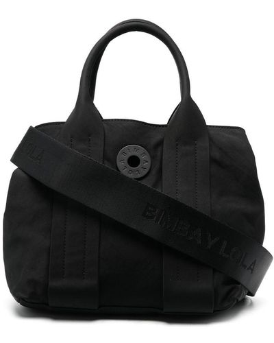 Bimba Y Lola Small Logo-plaque Tote Bag - Black
