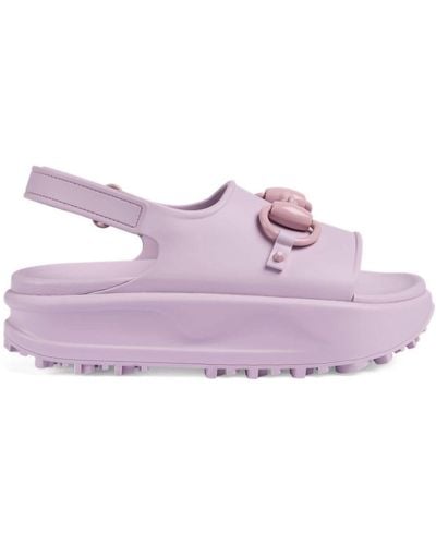 Gucci Horsebit-detail Platform Sandals - Purple