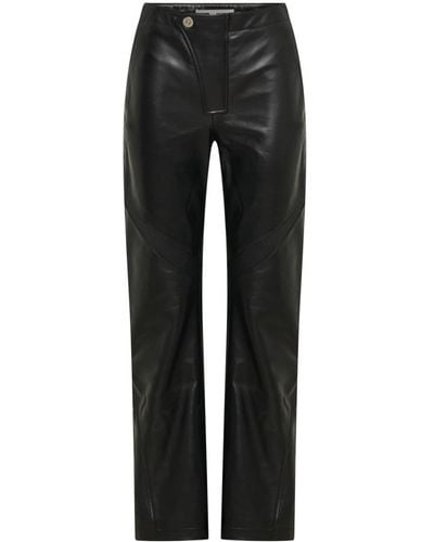 Dion Lee Panelled Leather Trousers - Black