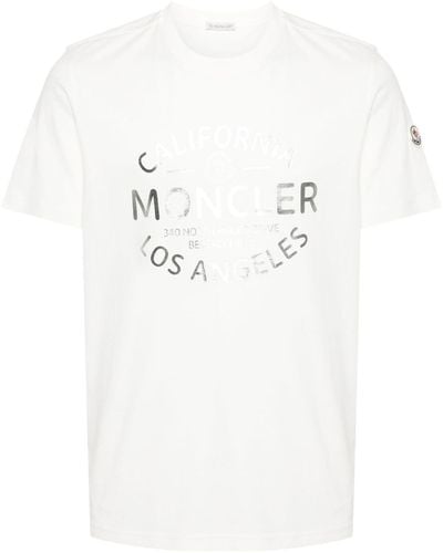 Moncler Laminated Logo T-shirt Clothing - White