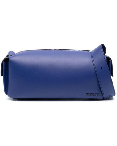 Sunnei Labauletto Logo-plaque Shoulder Bag - Blue