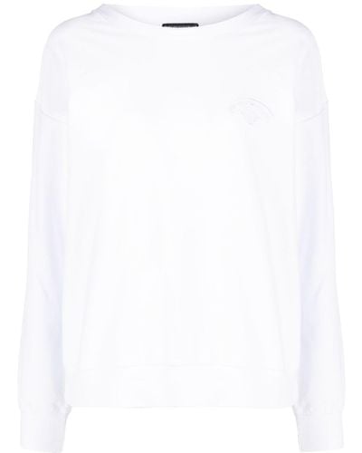 Emporio Armani Embroidered-logo Sweatshirt - White