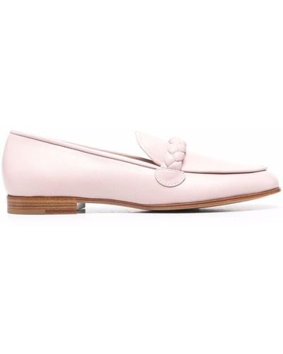 Gianvito Rossi Braided-detail Loafers - Pink