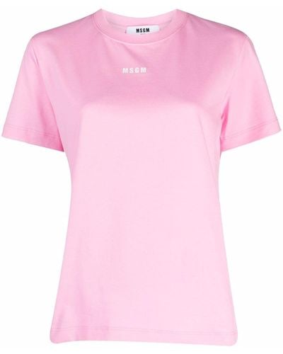 MSGM Camiseta con logo estampado - Rosa
