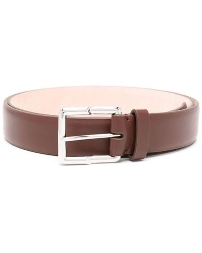 Lanvin Engraved-buckle Leather Belt - Brown