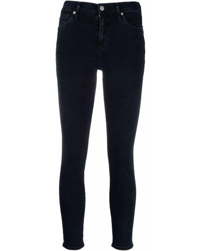 Citizens of Humanity Halbhohe Cropped-Skinny-Jeans - Blau