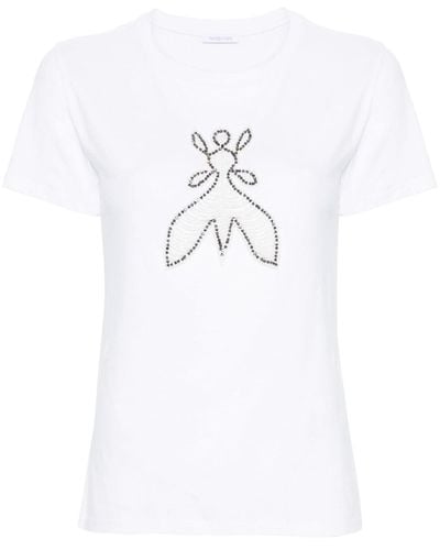 Patrizia Pepe T-shirt Fly con perline - Bianco