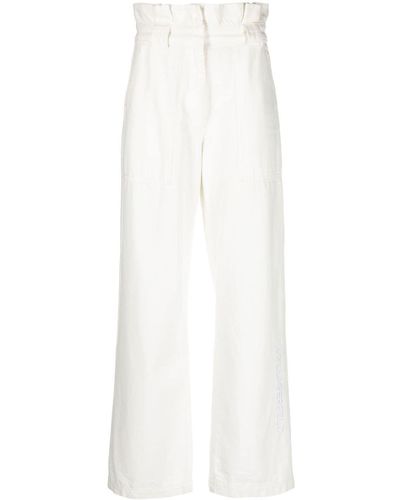 Karl Lagerfeld Vaqueros anchos con cintura paperbag - Blanco