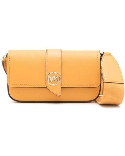 MICHAEL Michael Kors Mini Greenwich Leather Crossbody Bag - Orange