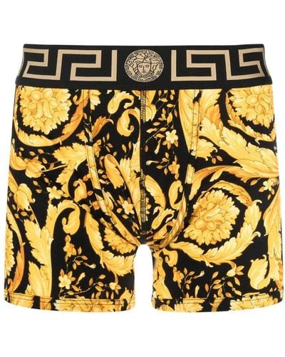 Versace Shorts mit Barocco-Print - Gelb