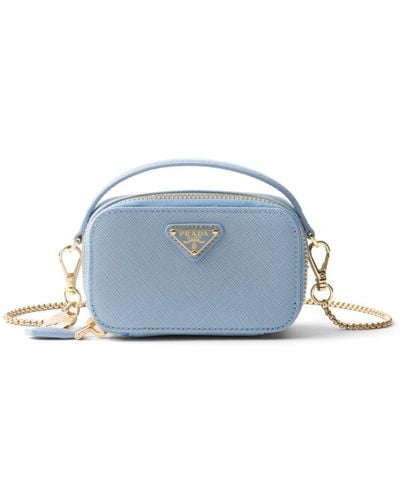 Prada Mini-Tasche aus Saffiano-Leder - Blau