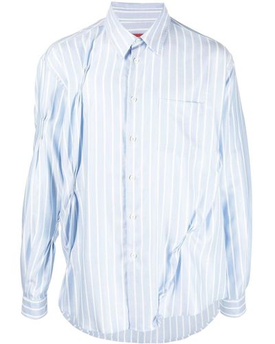 424 Pinched Striped Shirt - Blue