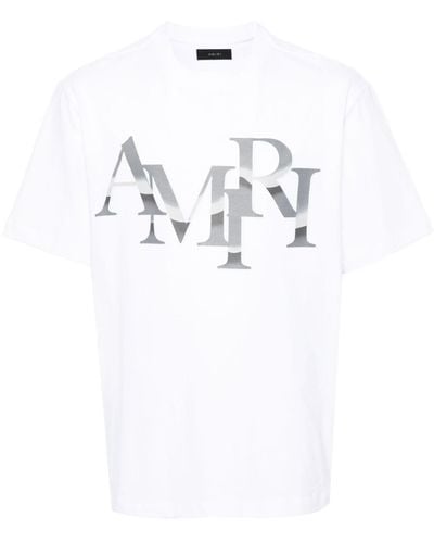 Amiri Camiseta Staggered Chrome - Blanco