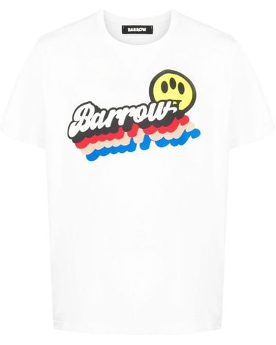 Barrow T-shirt Met Logoprint - Wit