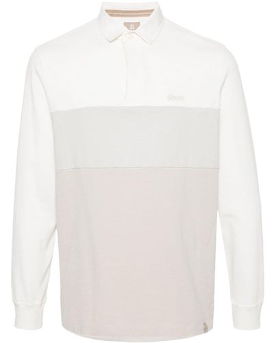 BOGGI Polo en coton à logo brodé - Blanc