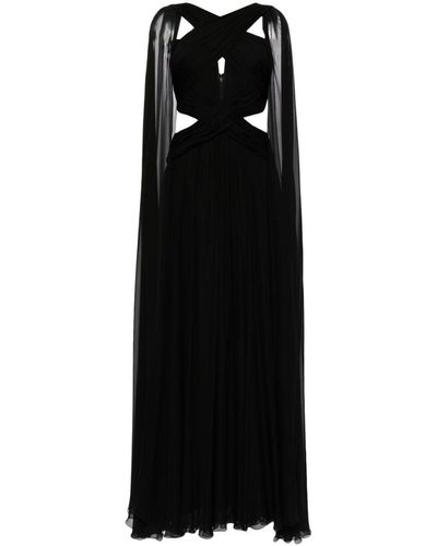 Zuhair Murad Silk-chiffon cape gown - Noir