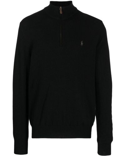 Polo Ralph Lauren Polo Pony Half-zip Sweater - Black