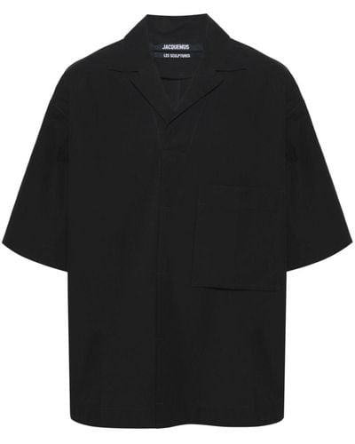 Jacquemus Le Haut Polo Cotton Polo Shirt - Black