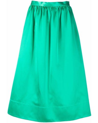 Rochas Falda larga con cintura alta - Verde