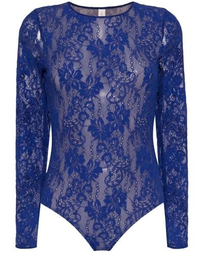 Zimmermann Corded-lace Bodysuit - Blue