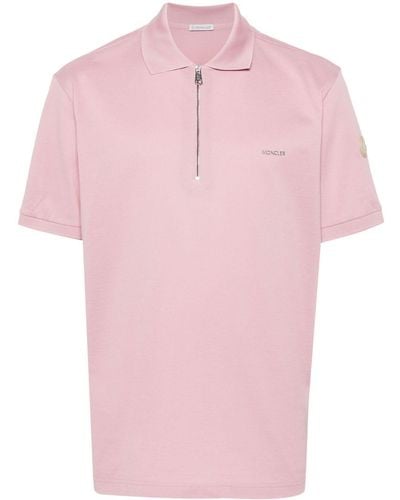 Moncler Poloshirt mit Logo-Prägung - Pink