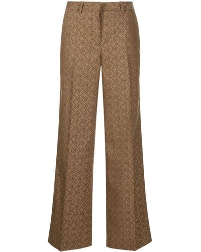 Marine Serre Moon Diamant Tailoring Pants - Brown