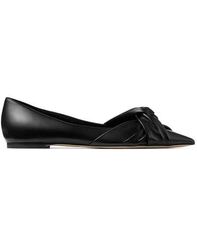 Jimmy Choo Hedera Knot-detail Ballerina Shoes - Black