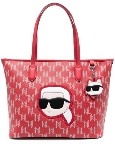 Karl Lagerfeld Large K/ikonik Tote Bag - Red