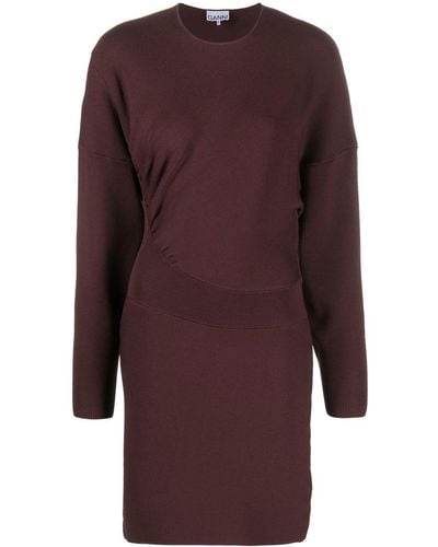 Ganni Asymmetric Mini Dress - Purple