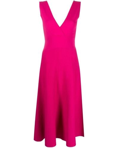 P.A.R.O.S.H. Midi-jurk Met V-hals - Roze