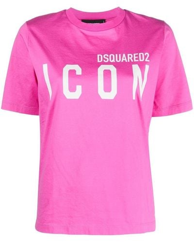 DSquared² Vaqueros capri con efecto envejecido - Rosa