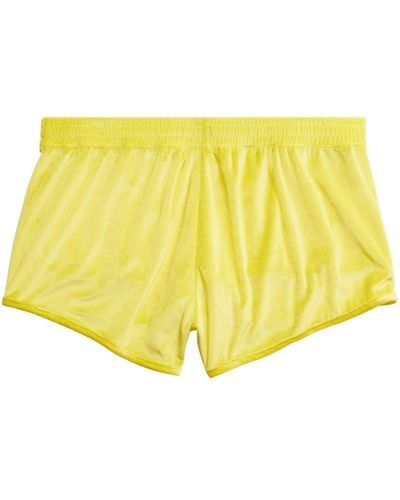 Balenciaga Elasticated-waistband Cotton Shorts - Yellow