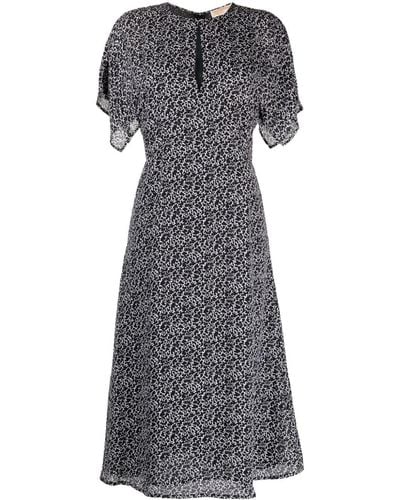 Michael Kors Abstract-print Midi Dress - Grey