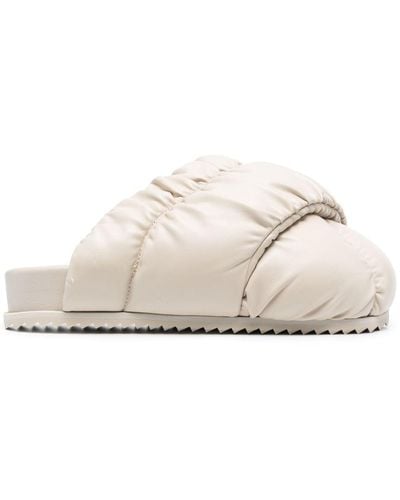 Yume Yume Ruched Quilted Slippers - White