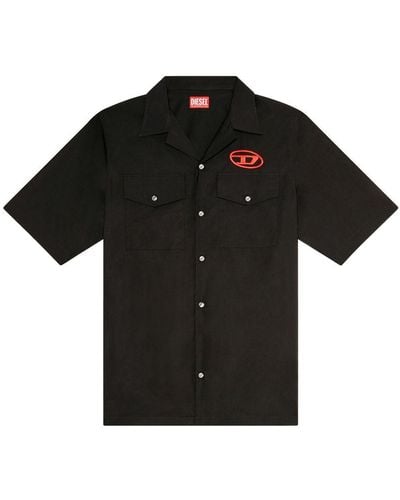 DIESEL S-mac-22-b Logo-embroidered Shirt - Black