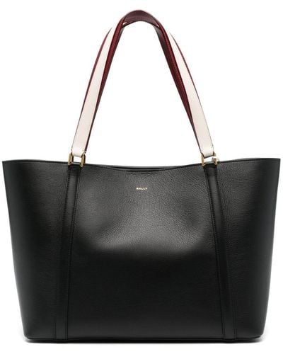 Bally Large Code Leather Tote Bag - Black