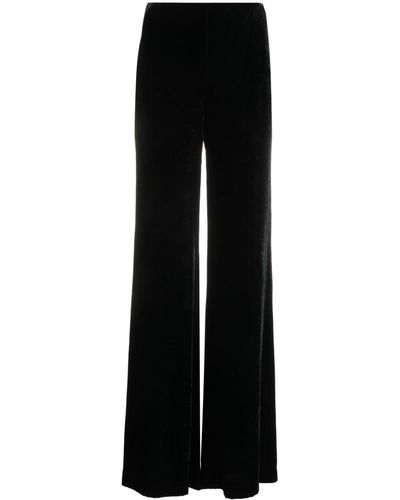 Alberta Ferretti Pantalon en velours à taille haute - Noir