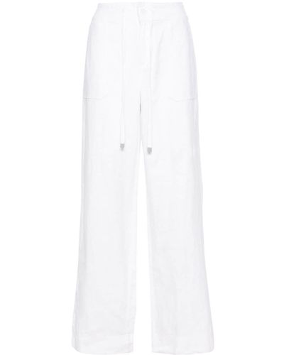 Lauren by Ralph Lauren Drawstring-waist Linen Trousers - White