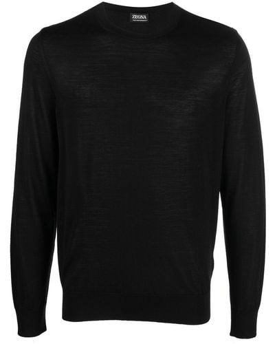 Zegna Fine-knit Wool Sweater - Black