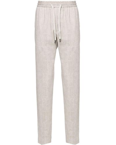 Circolo 1901 Elasticated-waist Herringbone Pants - Grey