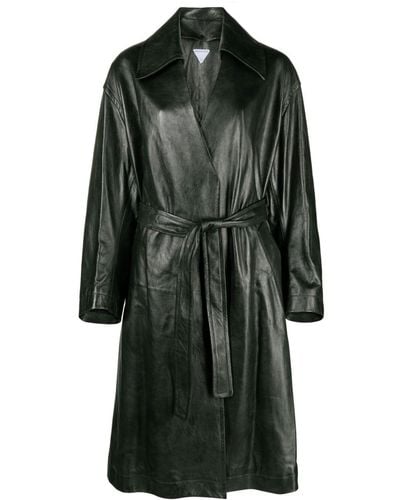 Bottega Veneta Belted leather coat - Schwarz